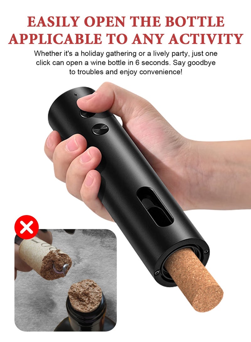 HomarKet Electric Wine Opener SetUSB Rechargeable Bottle Opener and Wine Decanter&Wine Aerator and PourerWine StopperFoil Cutter 4-in-1 Gift Set for Wine Lovers Home Kitchen Party Wedding Bar - Image 4